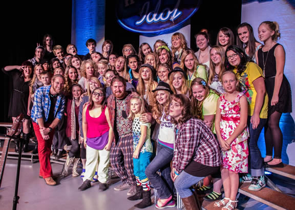 American Idol® Season 10 finalist, Casey Abrams (front, center) with local HIT Idol performers